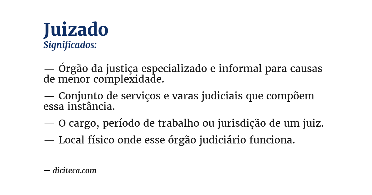 Significado de juizado