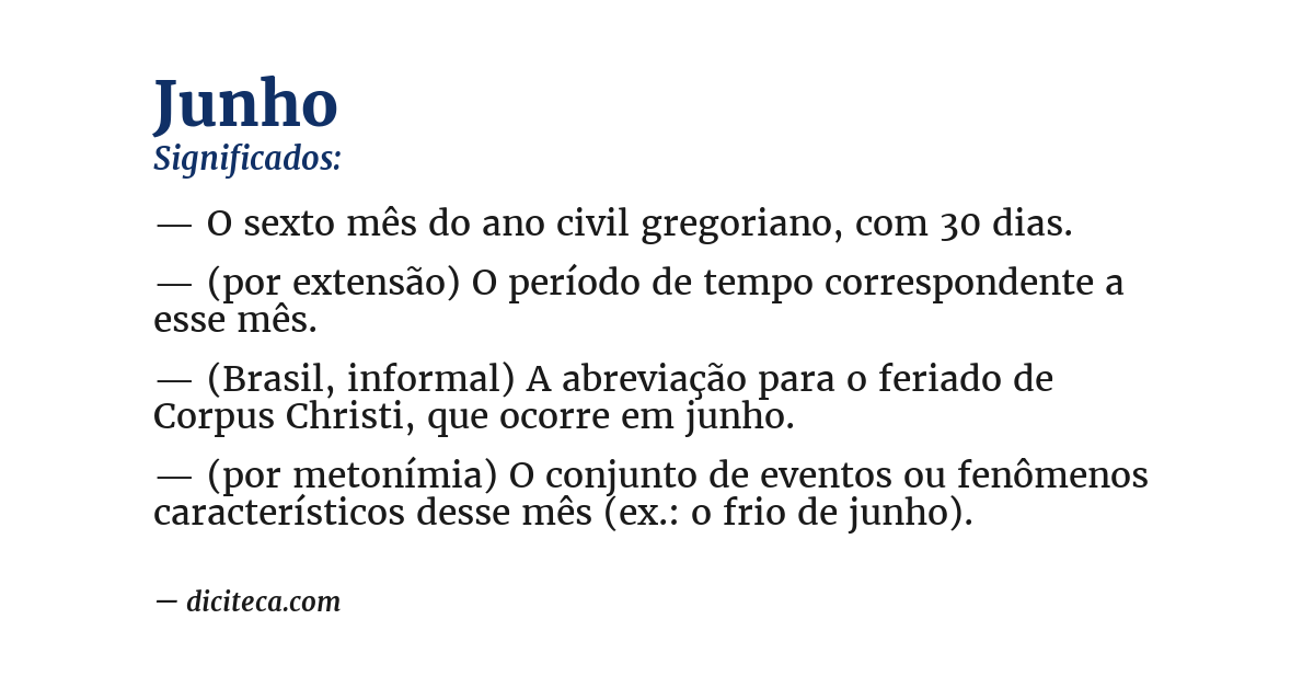 Significado de junho