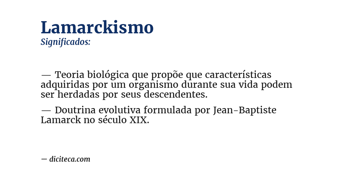 Significado de lamarckismo