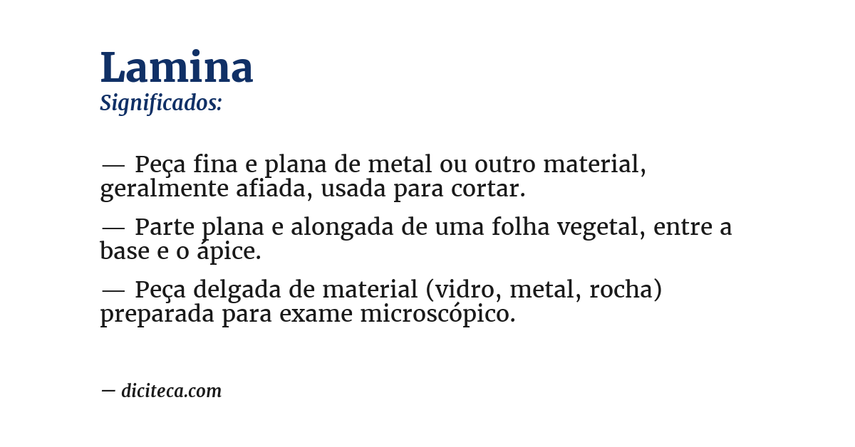 Significado de lamina