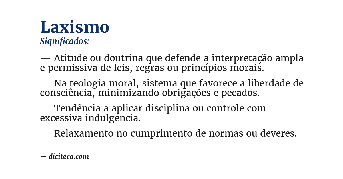 Significado de laxismo
