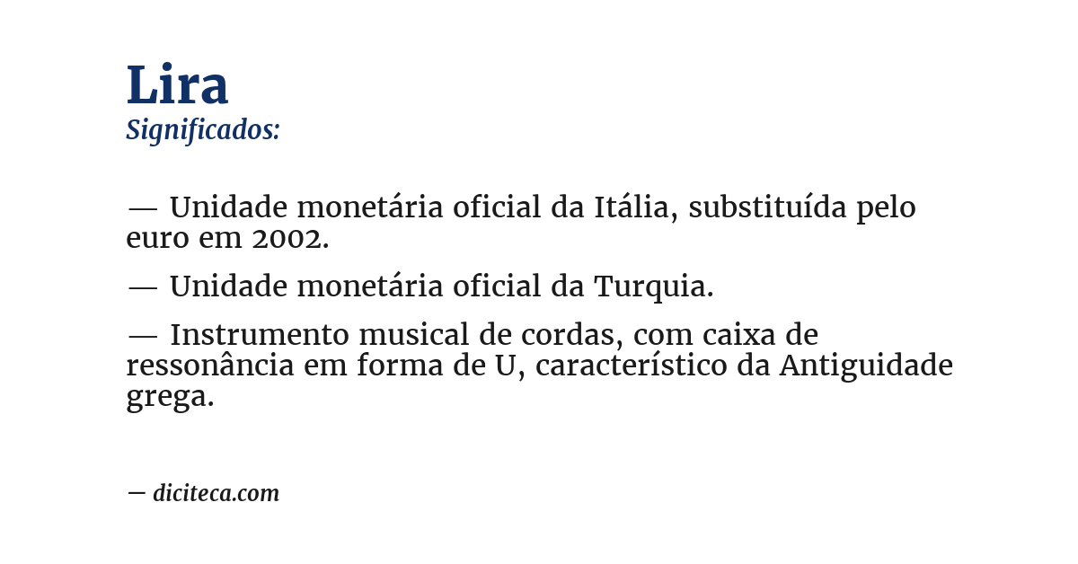 Significado de lira