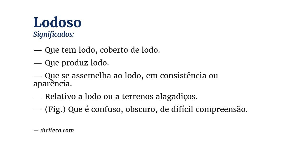 Significado de lodoso