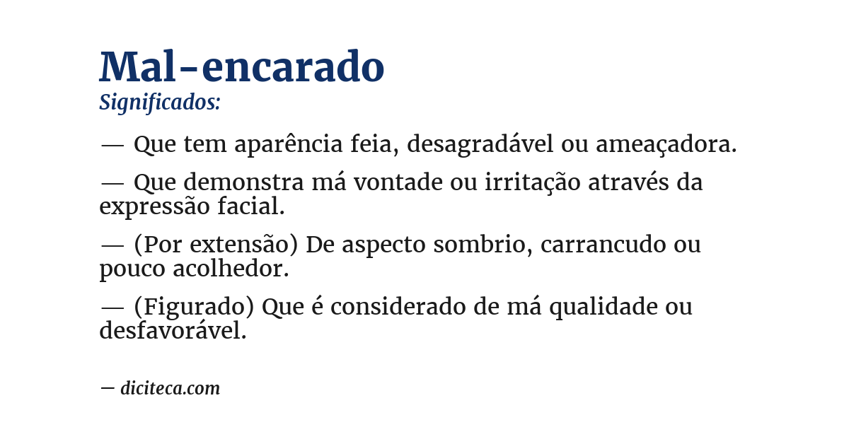 Significado de mal-encarado