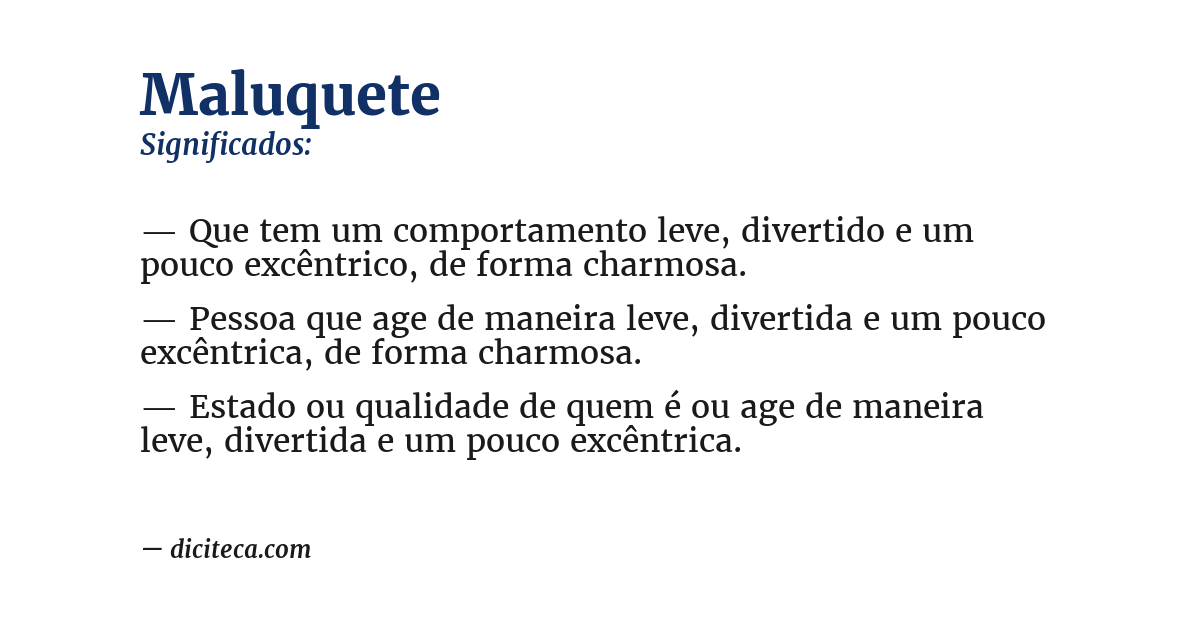 Significado de maluquete