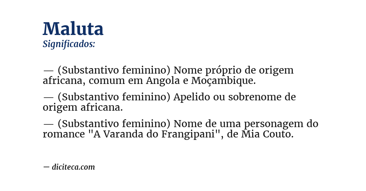 Significado de maluta