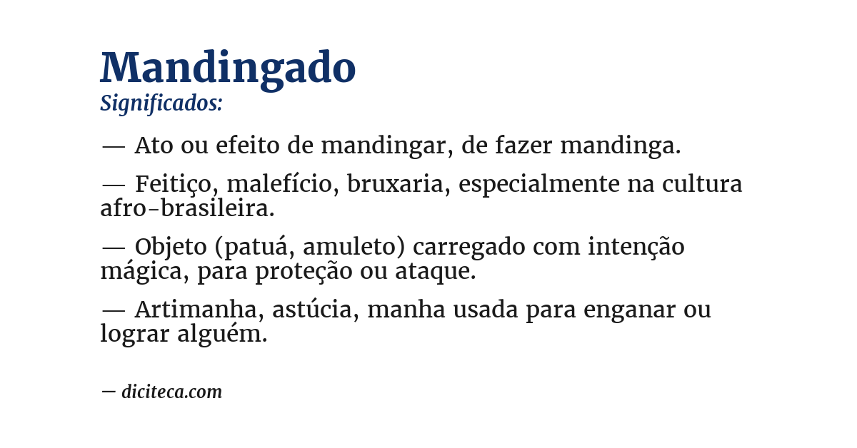 Significado de mandingado