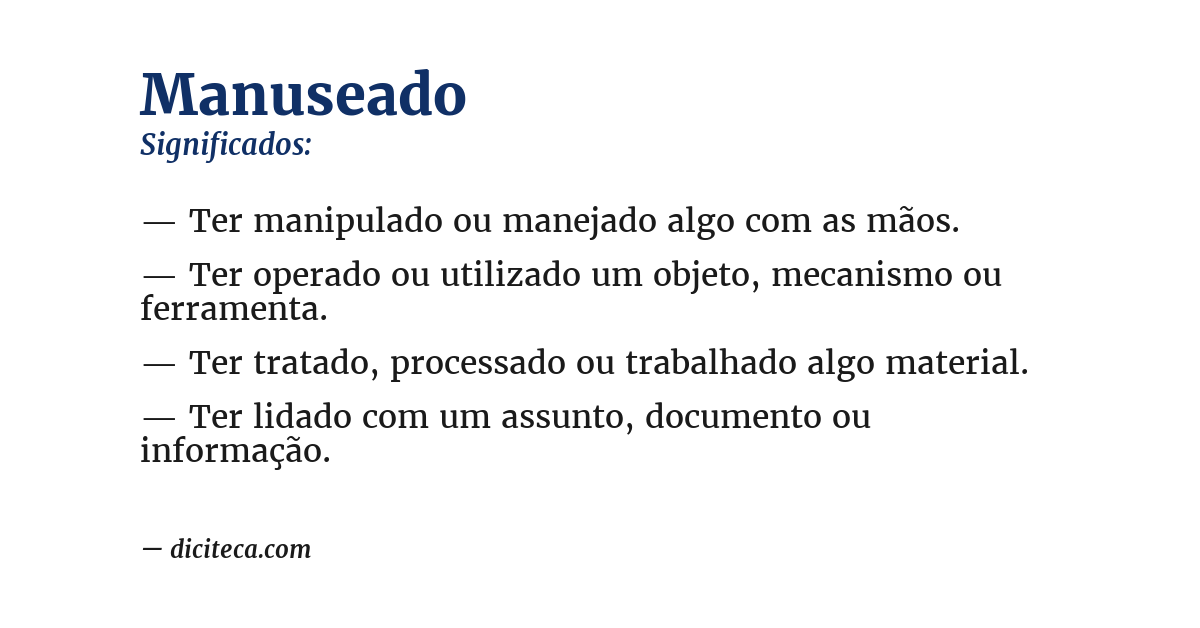 Significado de manuseado