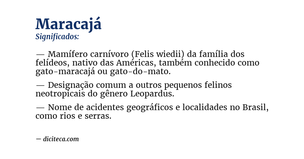 Significado de maracajá