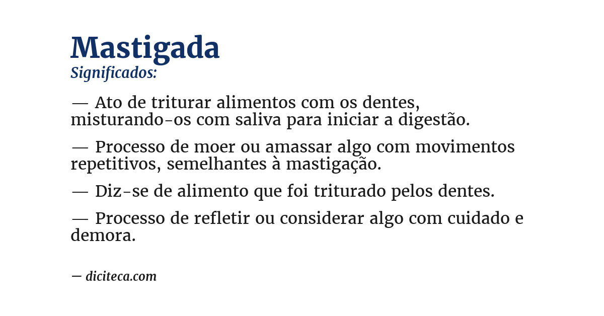Significado de mastigada