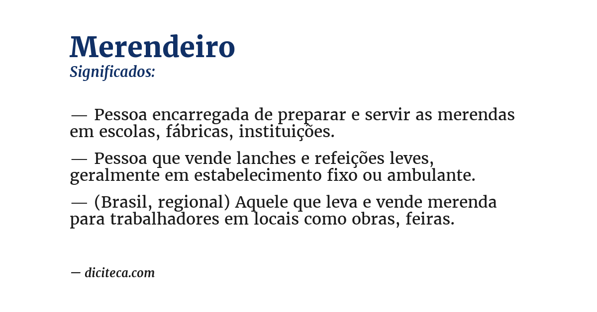 Significado de merendeiro
