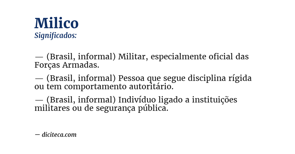Significado de milico