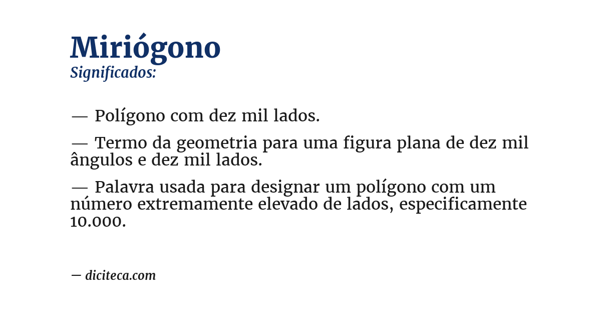 Significado de miriógono