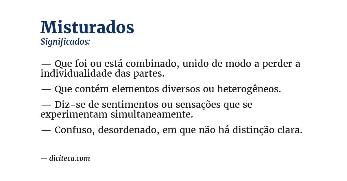 Significado de misturados