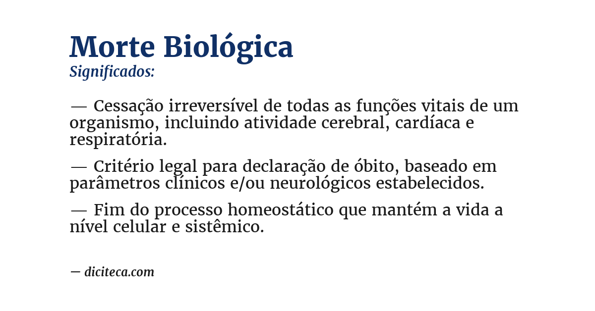 Significado de morte biológica