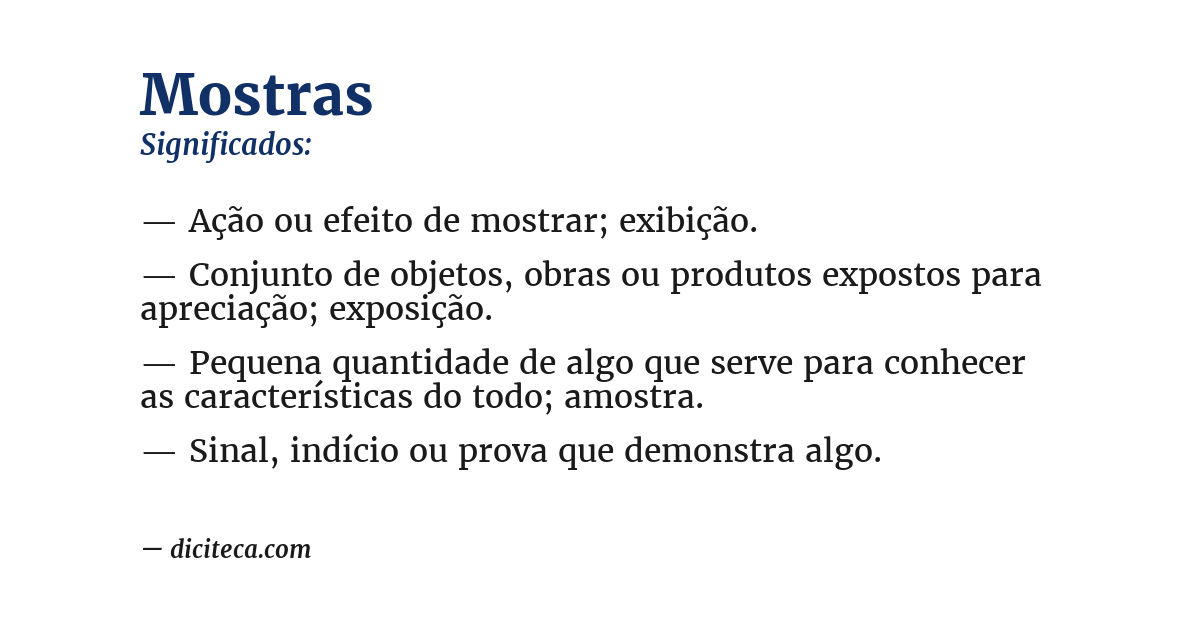 Significado de mostras