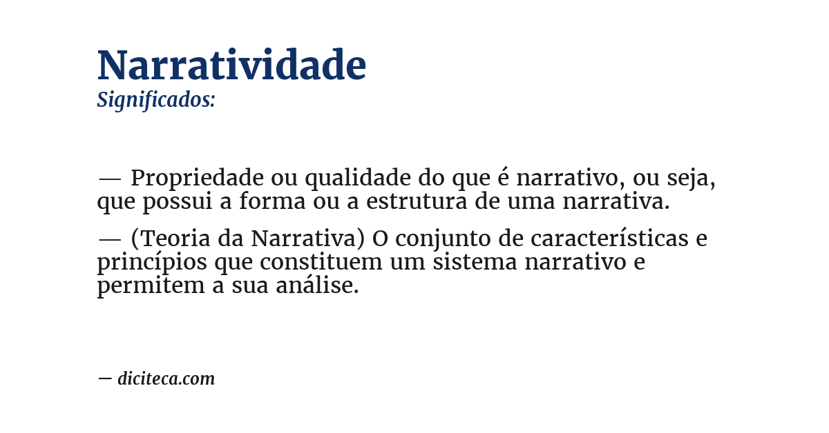 Significado de narratividade