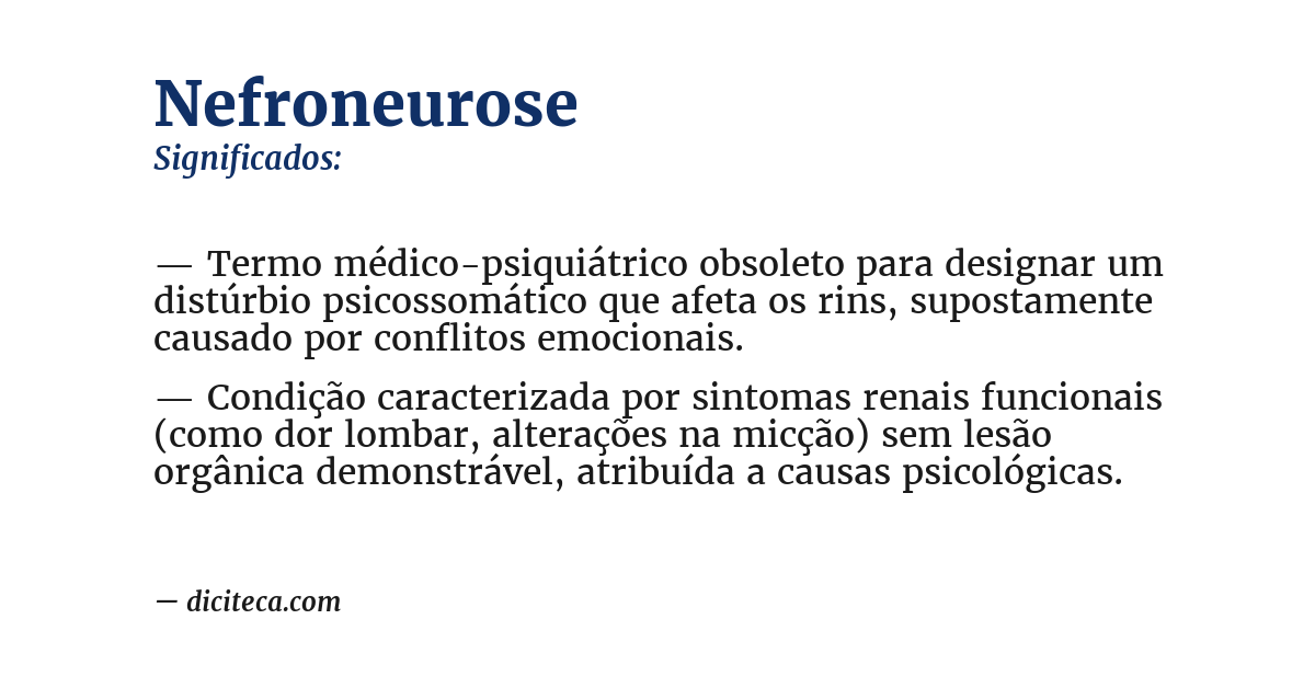 Significado de nefroneurose