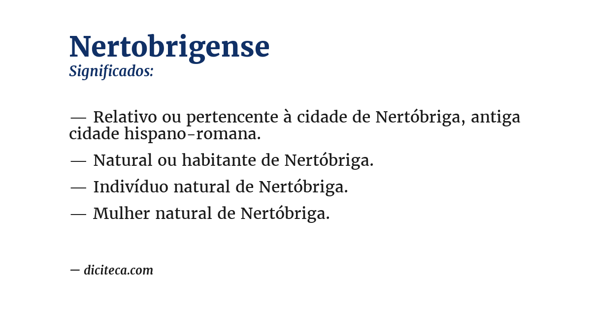 Significado de nertobrigense