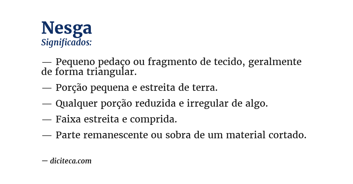 Significado de nesga