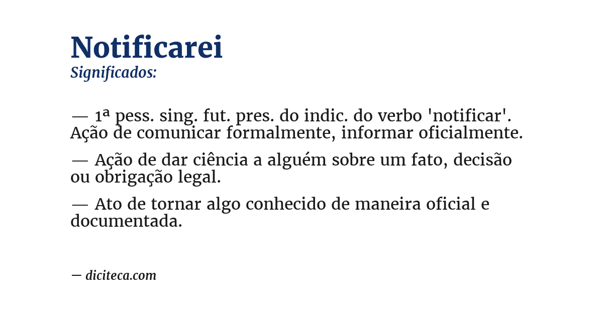 Significado de notificarei