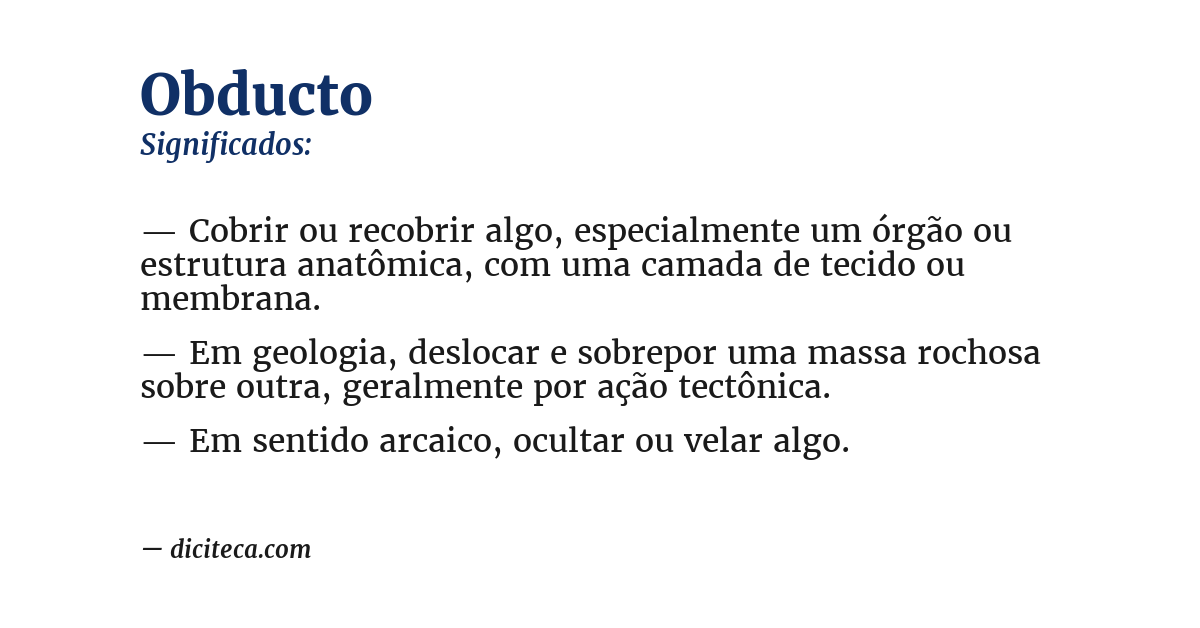 Significado de obducto