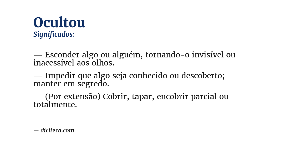 Significado de ocultou