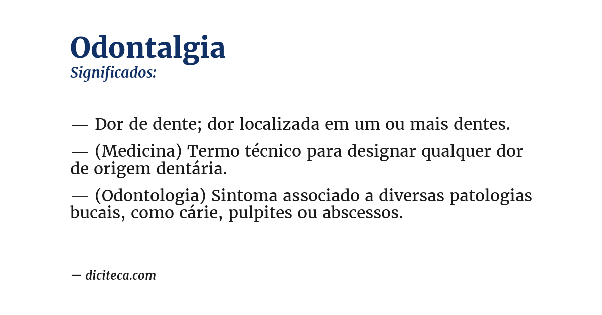 Significado de odontalgia