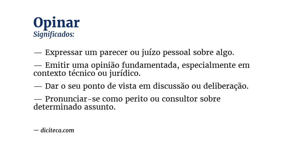Significado de opinar
