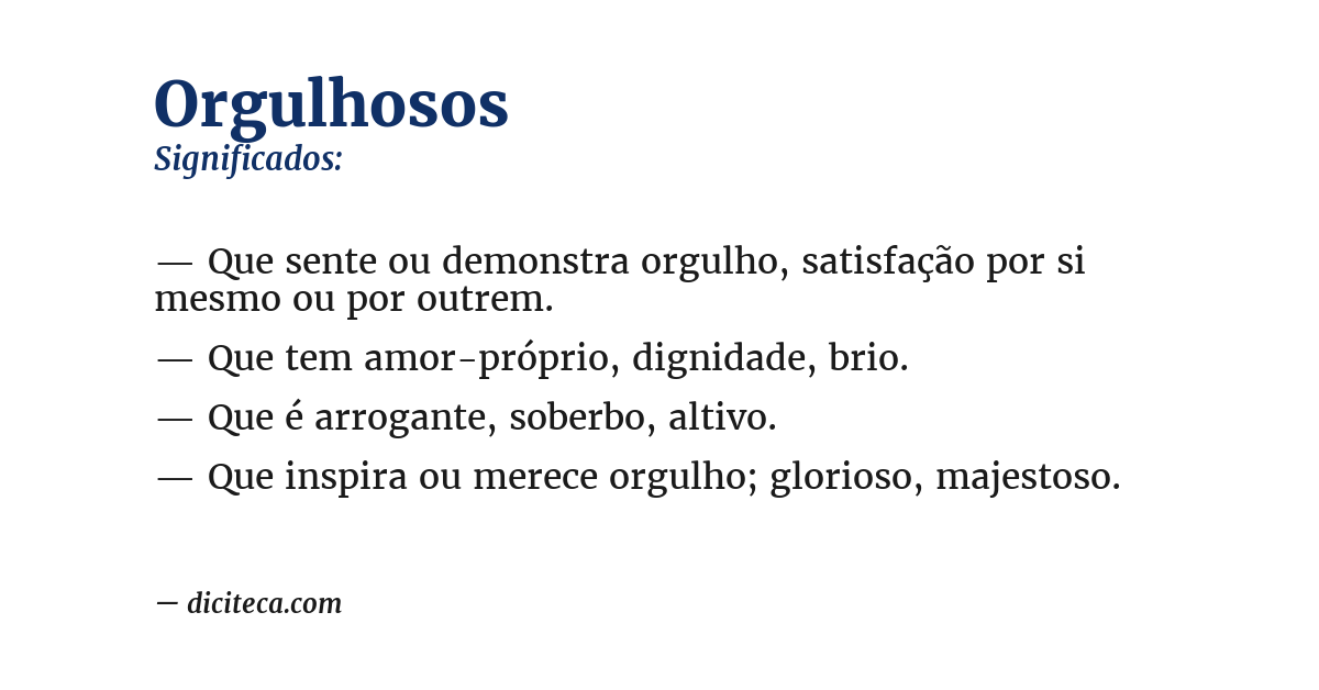 Significado de orgulhosos
