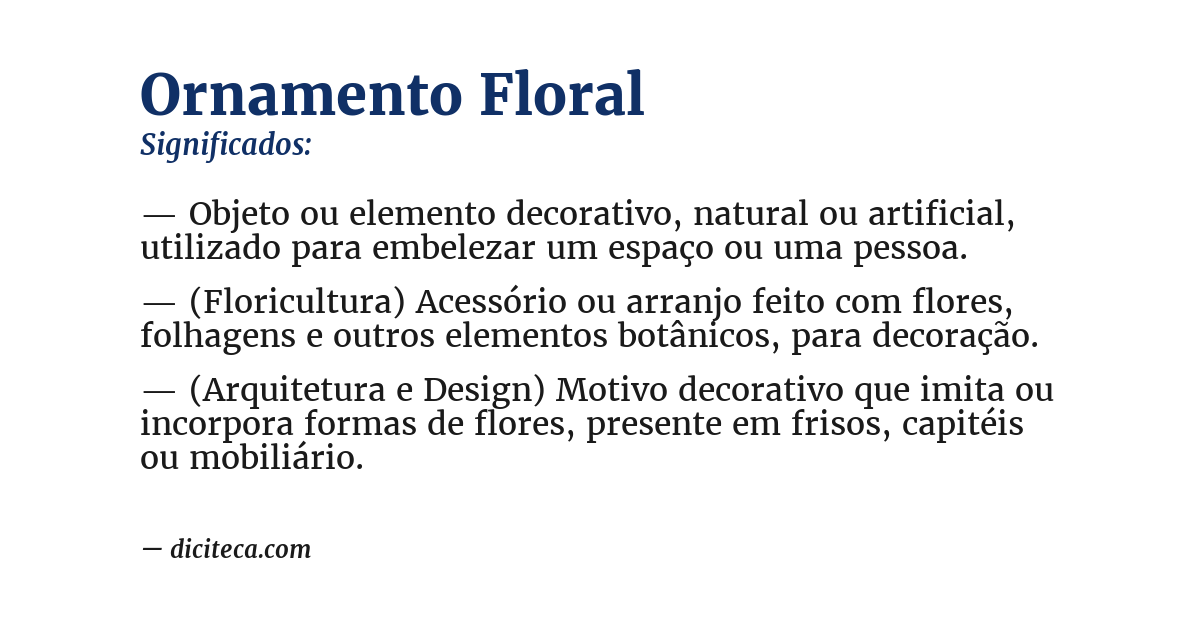 Significado de ornamento floral