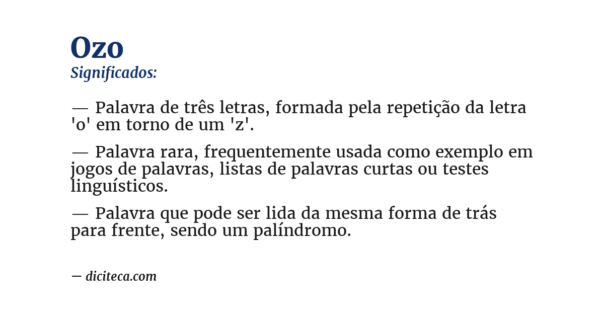 Significado de ozo