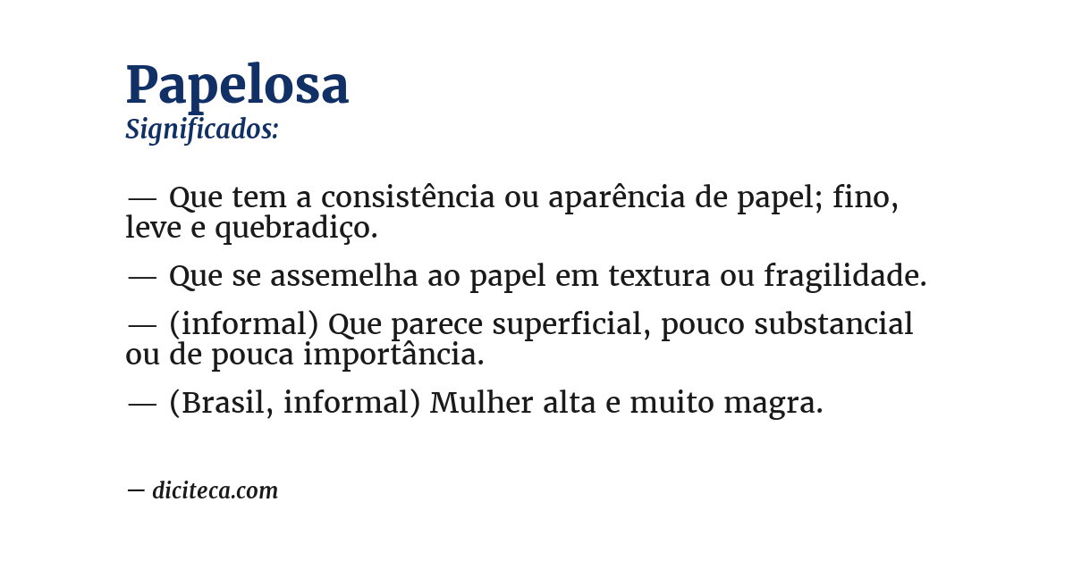 Significado de papelosa