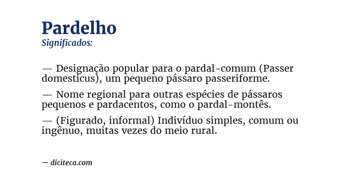 Significado de pardelho
