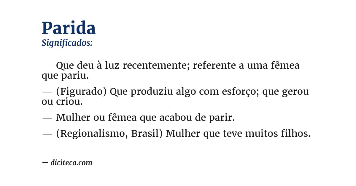 Significado de parida