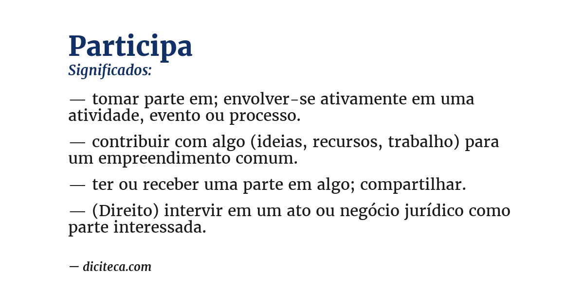 Significado de participa