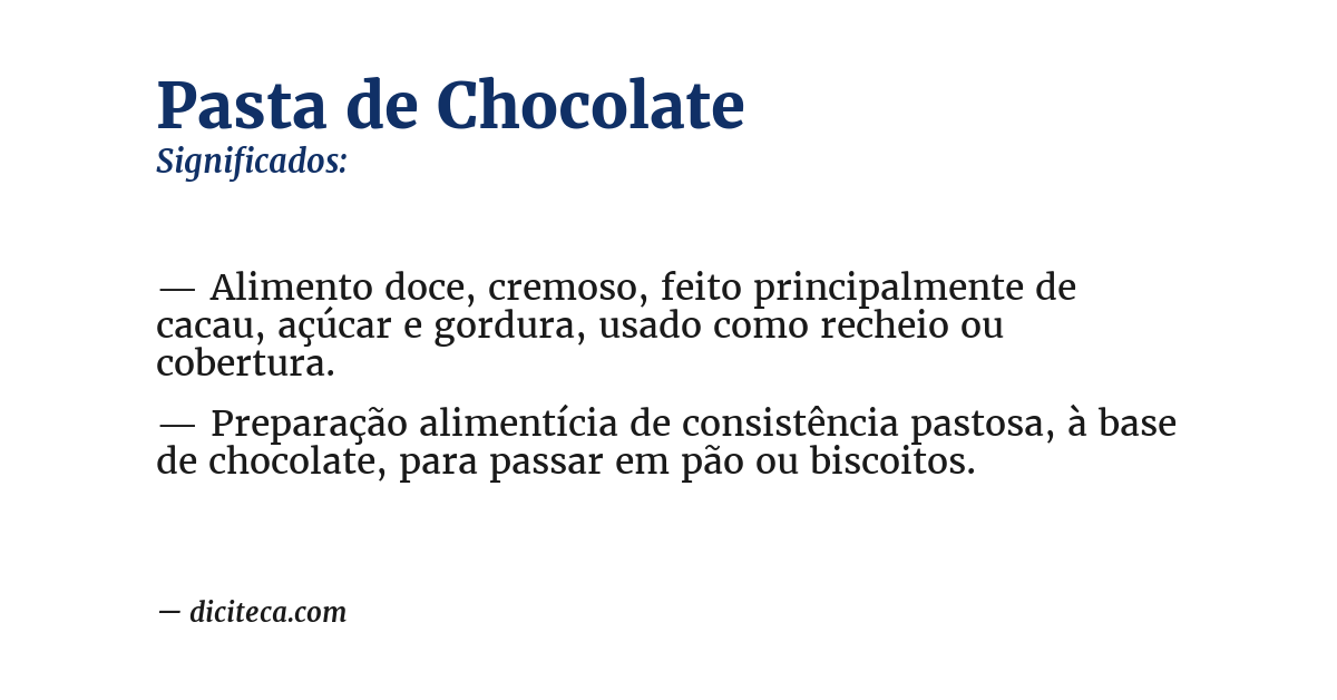 Significado de pasta de chocolate