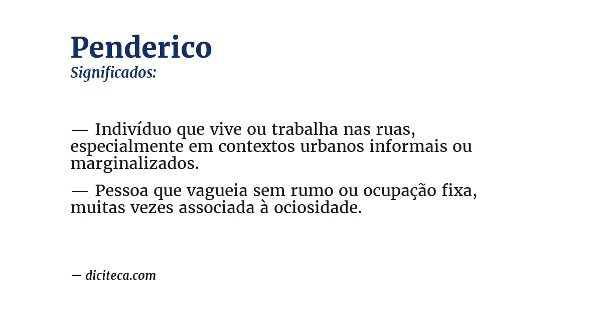 Significado de penderico