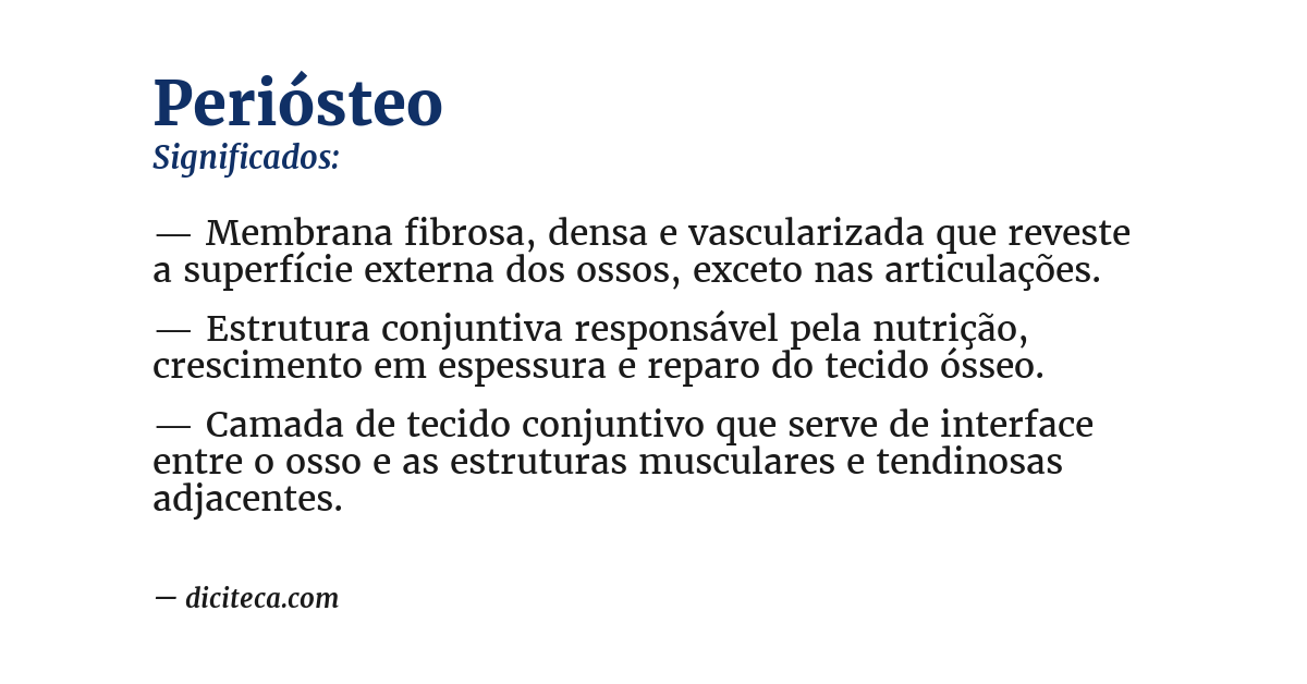 Significado de periósteo