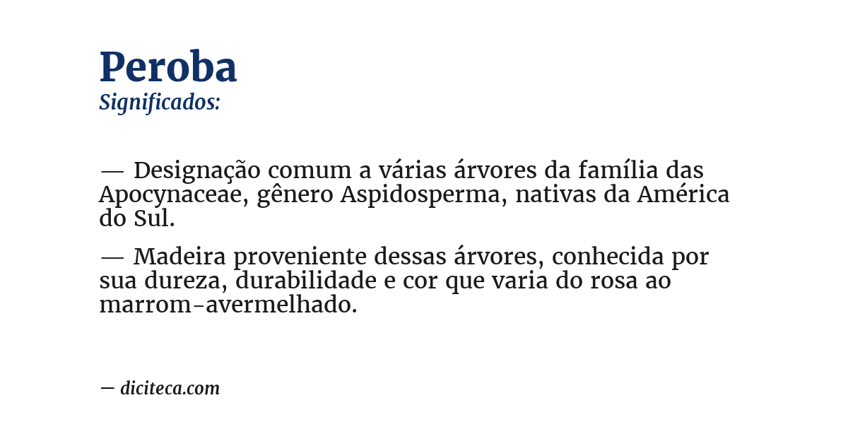 Significado de peroba