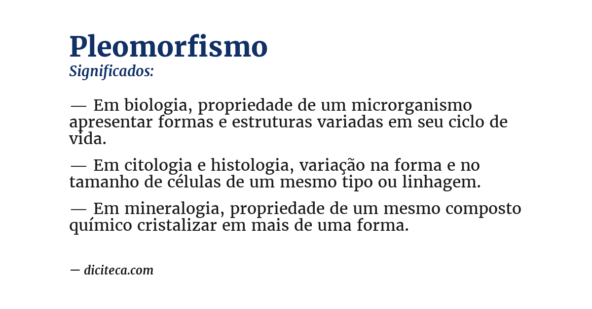 Significado de pleomorfismo