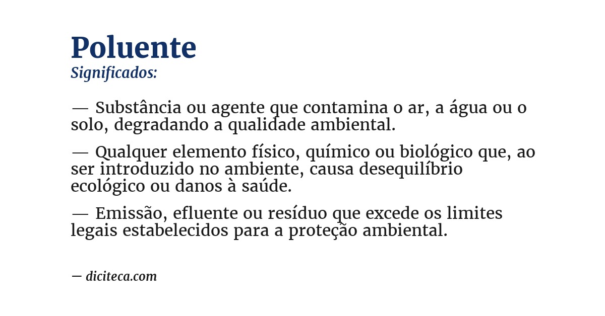 Significado de poluente