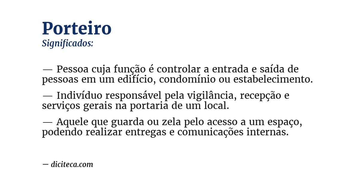 Significado de porteiro