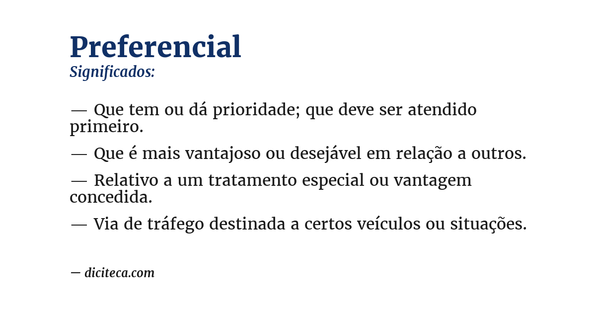 Significado de preferencial