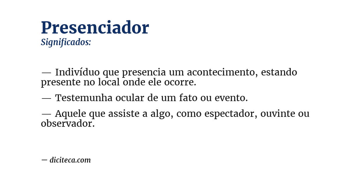 Significado de presenciador
