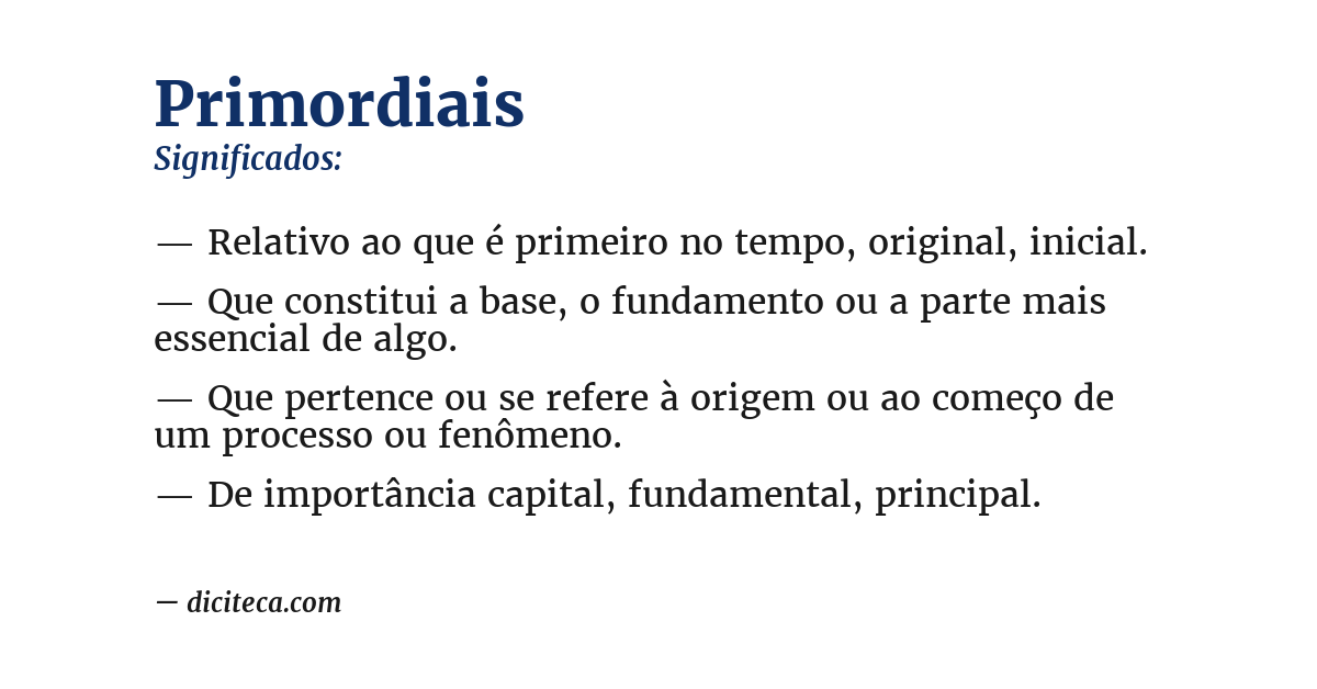 Significado de primordiais
