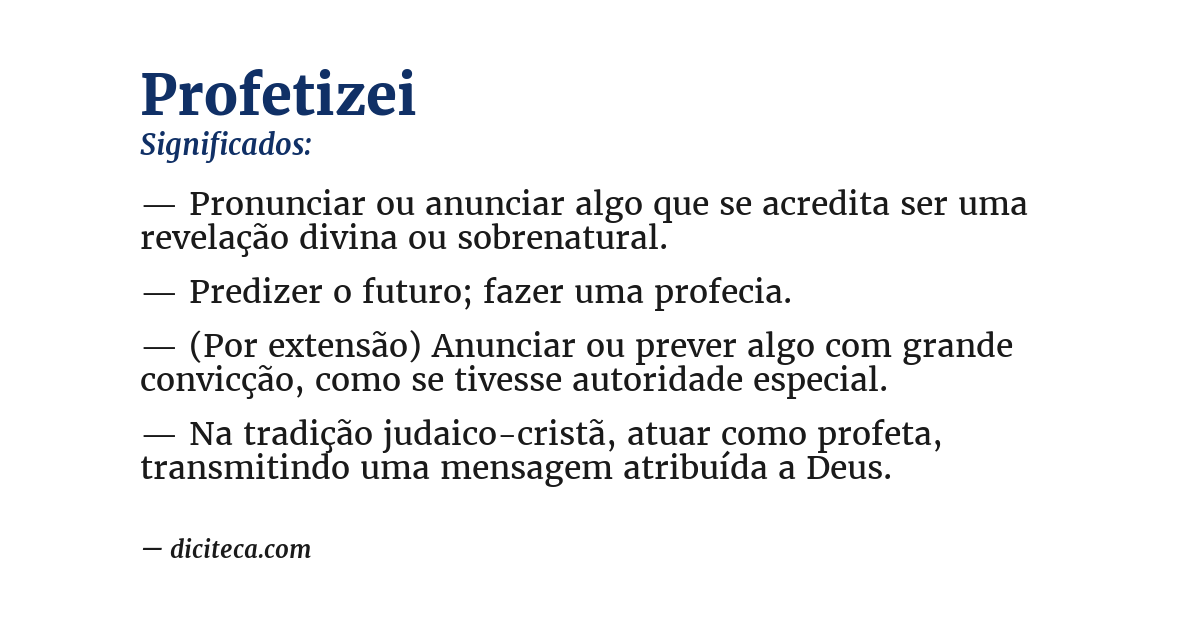 Significado de profetizei