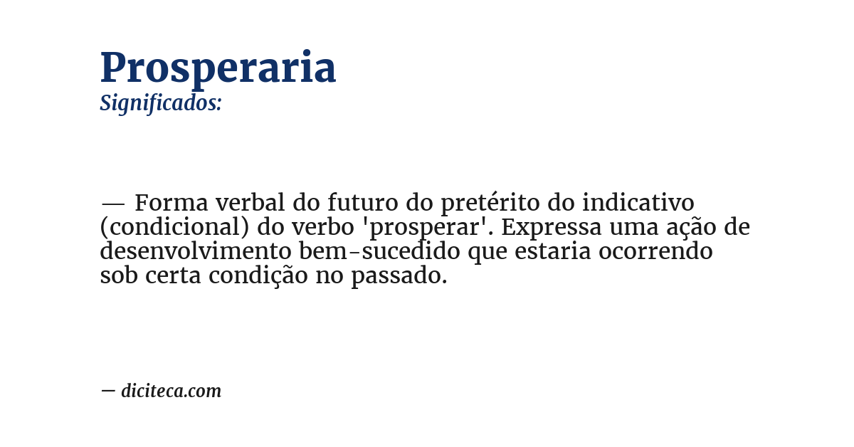 Significado de prosperaria
