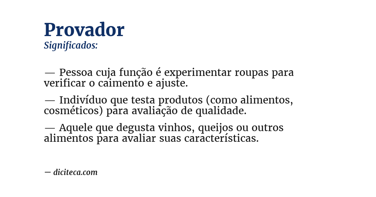 Significado de provador