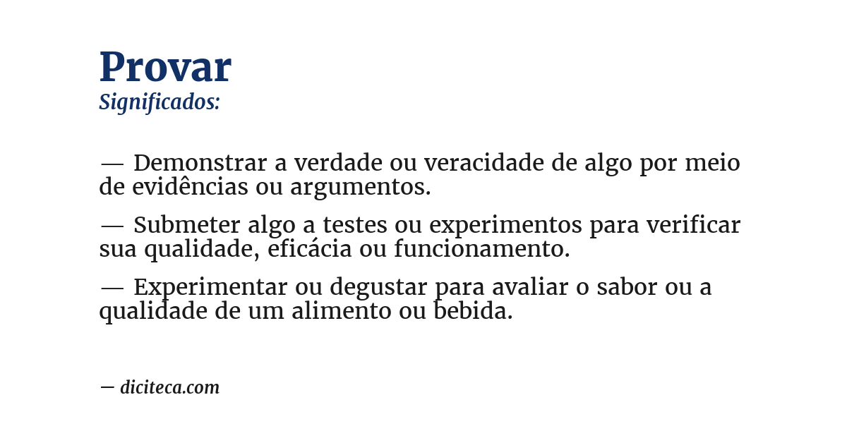 Significado de provar